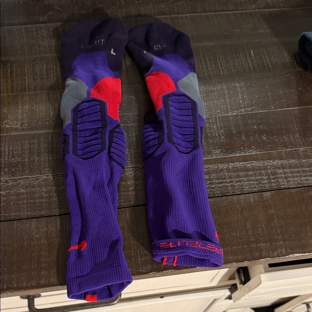 Nike purple and red socks